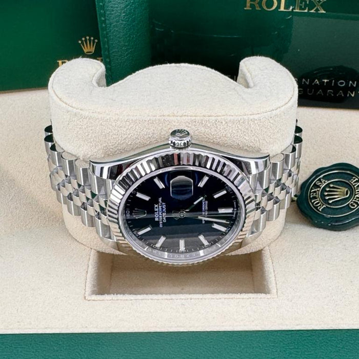 Rolex Datejust 41mm Fluted Bezel Blue Index Dial Jubilee New 2025 - 126334