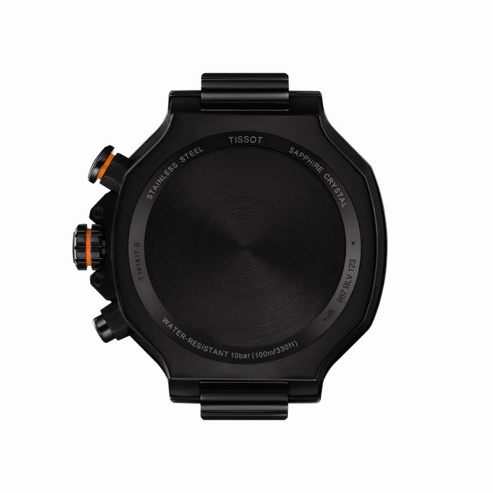 Tissot T-Race Chronograph Quartz Black Dial Orange Strap Men's Watch T1414173705102