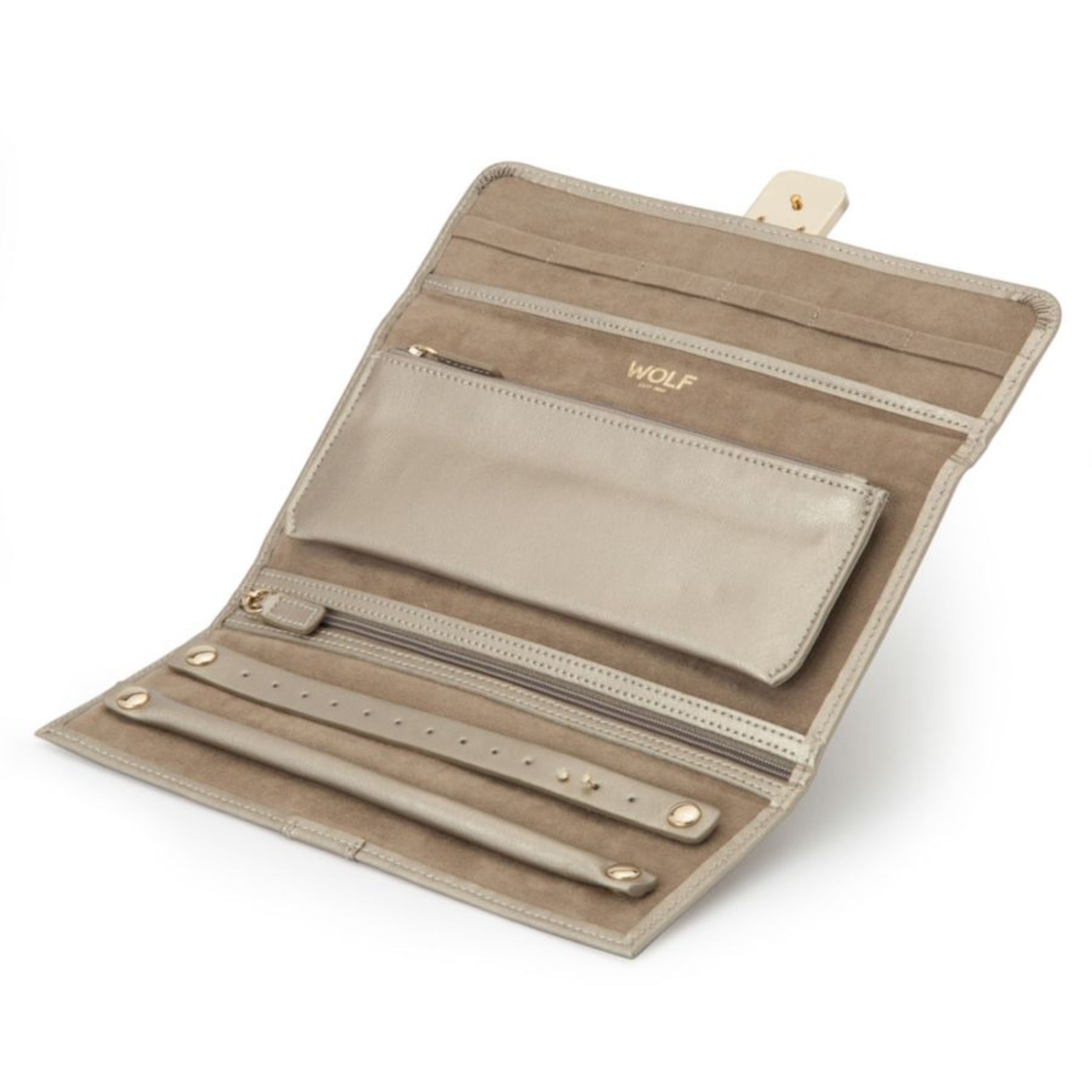 Wolf Palermo Pewter Gold Jewelry Roll 213478