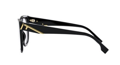 Fendi First FE50064I 001 Shiny Black Soft Square Women's Eyeglasses.