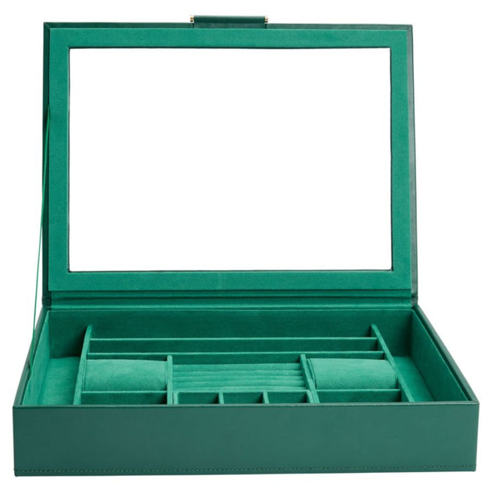 Wolf Sophia Forest Green Jewelry Box with Window 392412