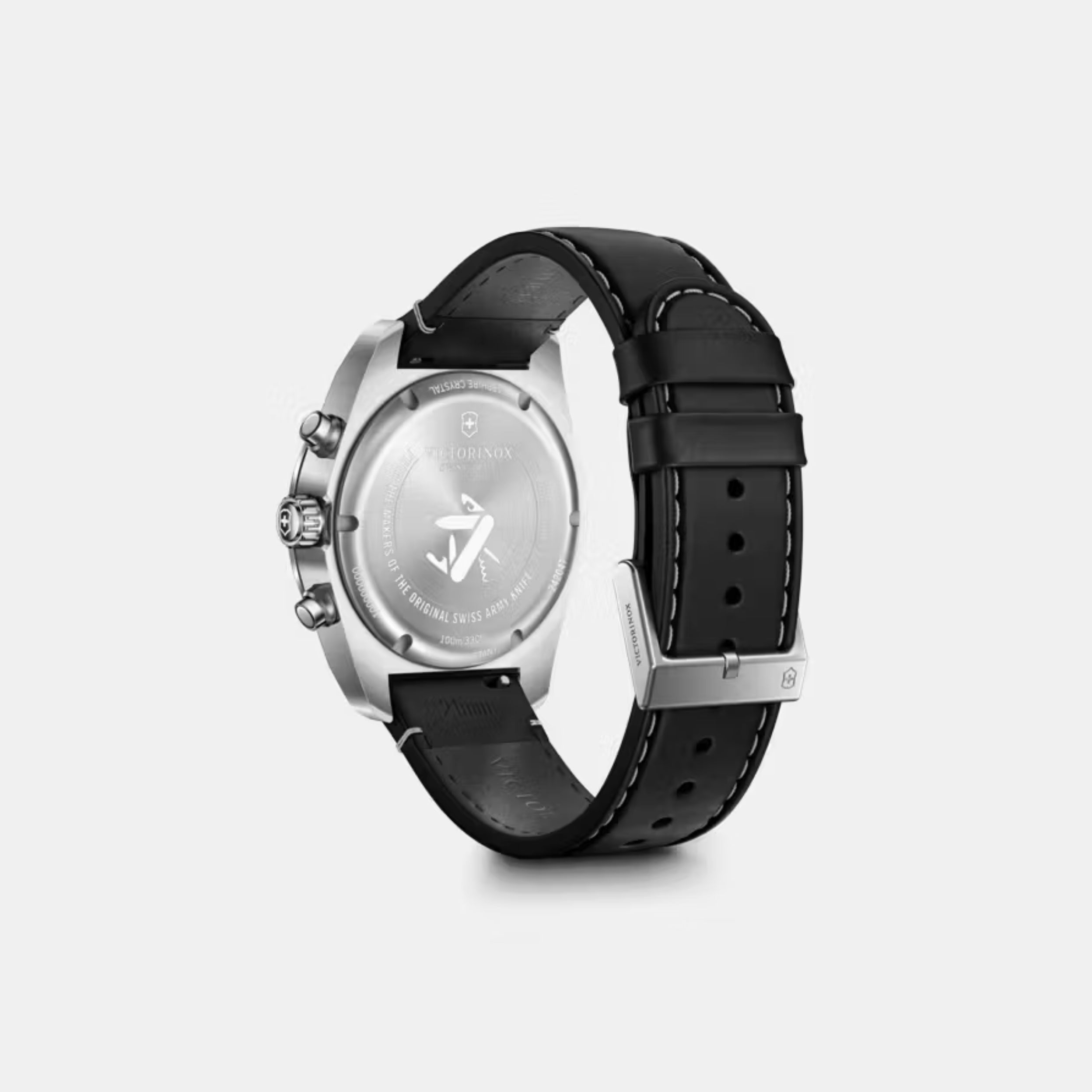 Victorinox Swiss Army Chronograph Blue Matt Dial Leather Men's Watch 242047