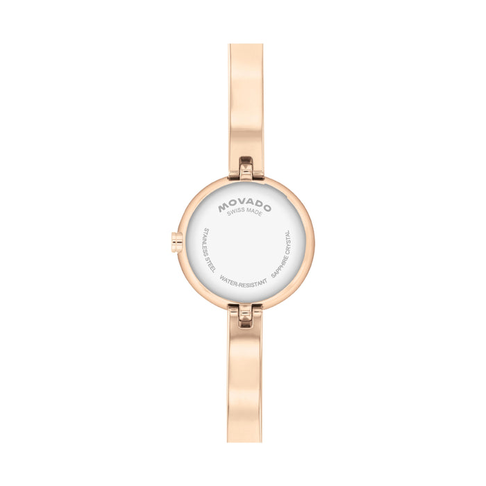 Movado Museum Bangle Warm Grey Dial Rose Gold Stainless Steel Women's Watch 0608064