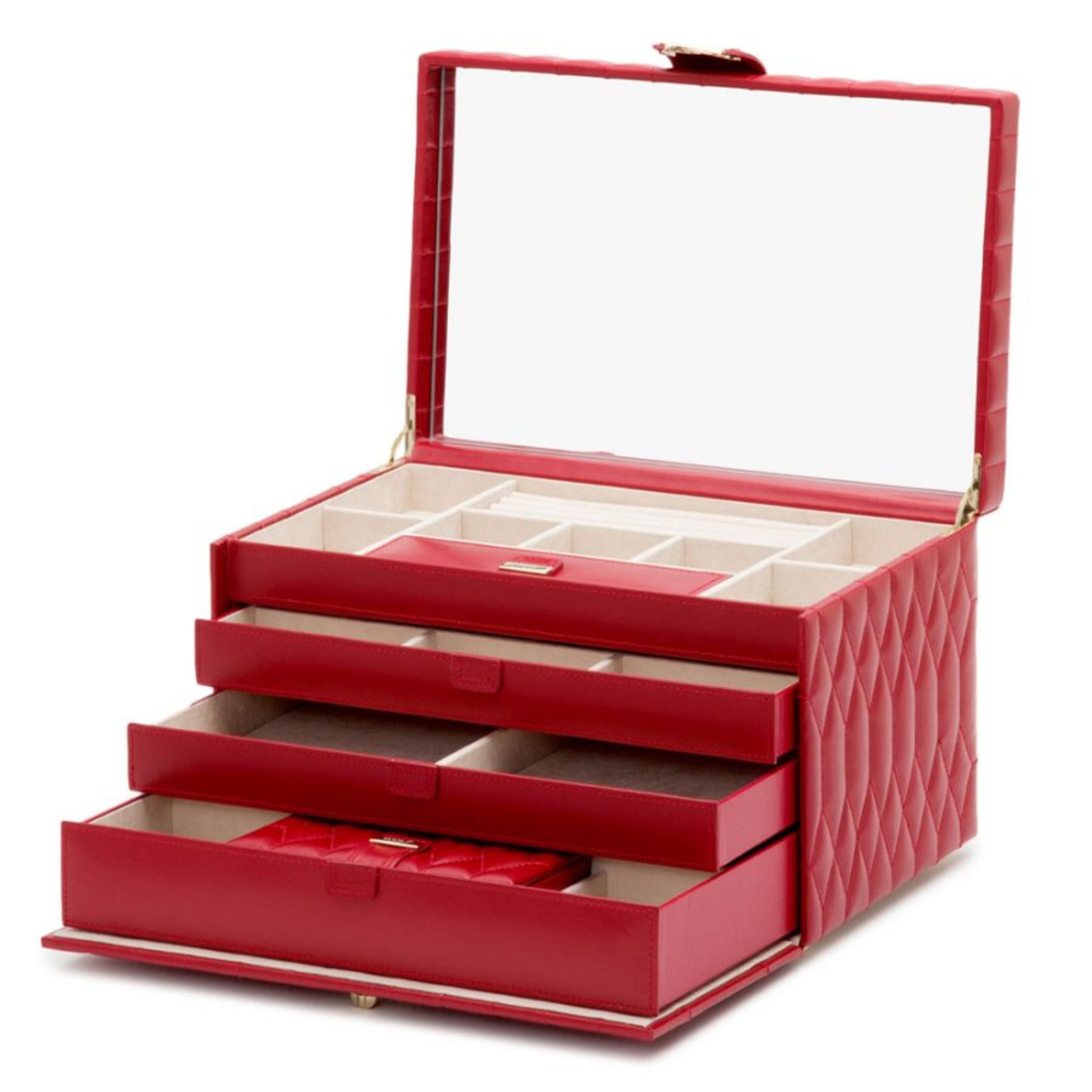 Wolf Caroline Red Large Jewelry Case 329672