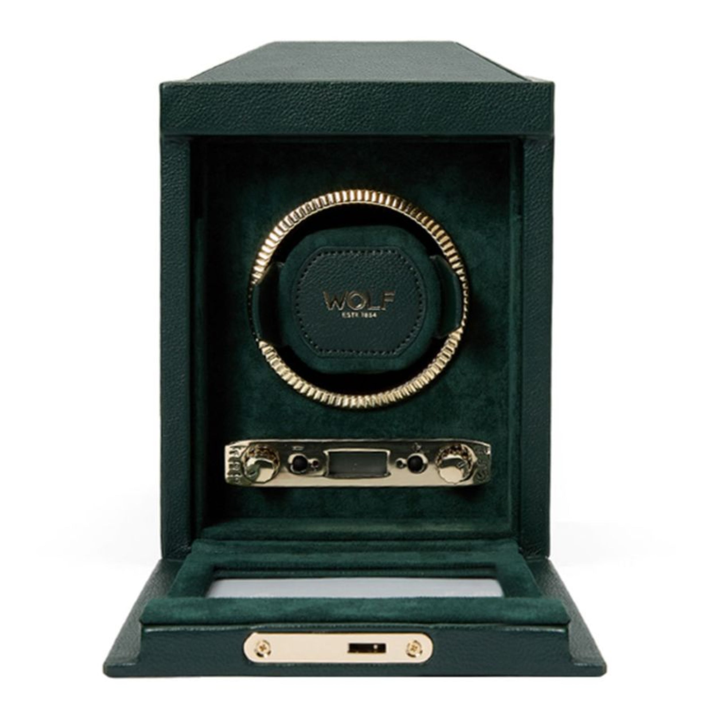 Wolf British Racing Single Green Vegan Leather Watch Winder 793141