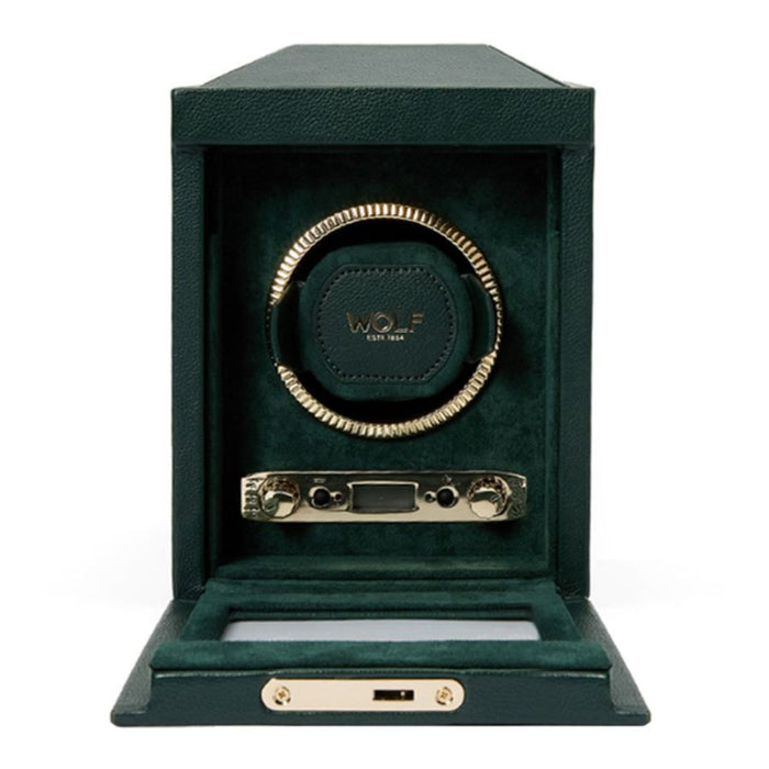 Wolf British Racing Single Green Vegan Leather Watch Winder 793141
