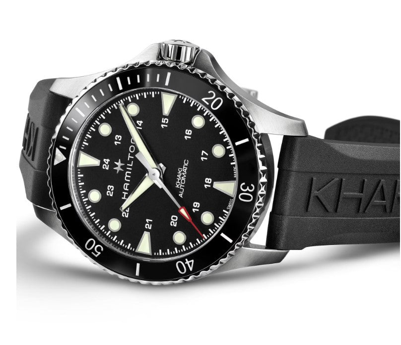 Hamilton Khaki Navy Scuba Auto Black Dial Black Strap Round Stainless Steel Case 43mm Men's Watch H82515330