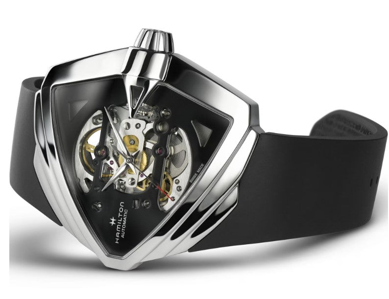 Hamilton Ventura XXL Skeleton Automatic Black Dial Triangle Case 45.5mm Men's Watch H24625330