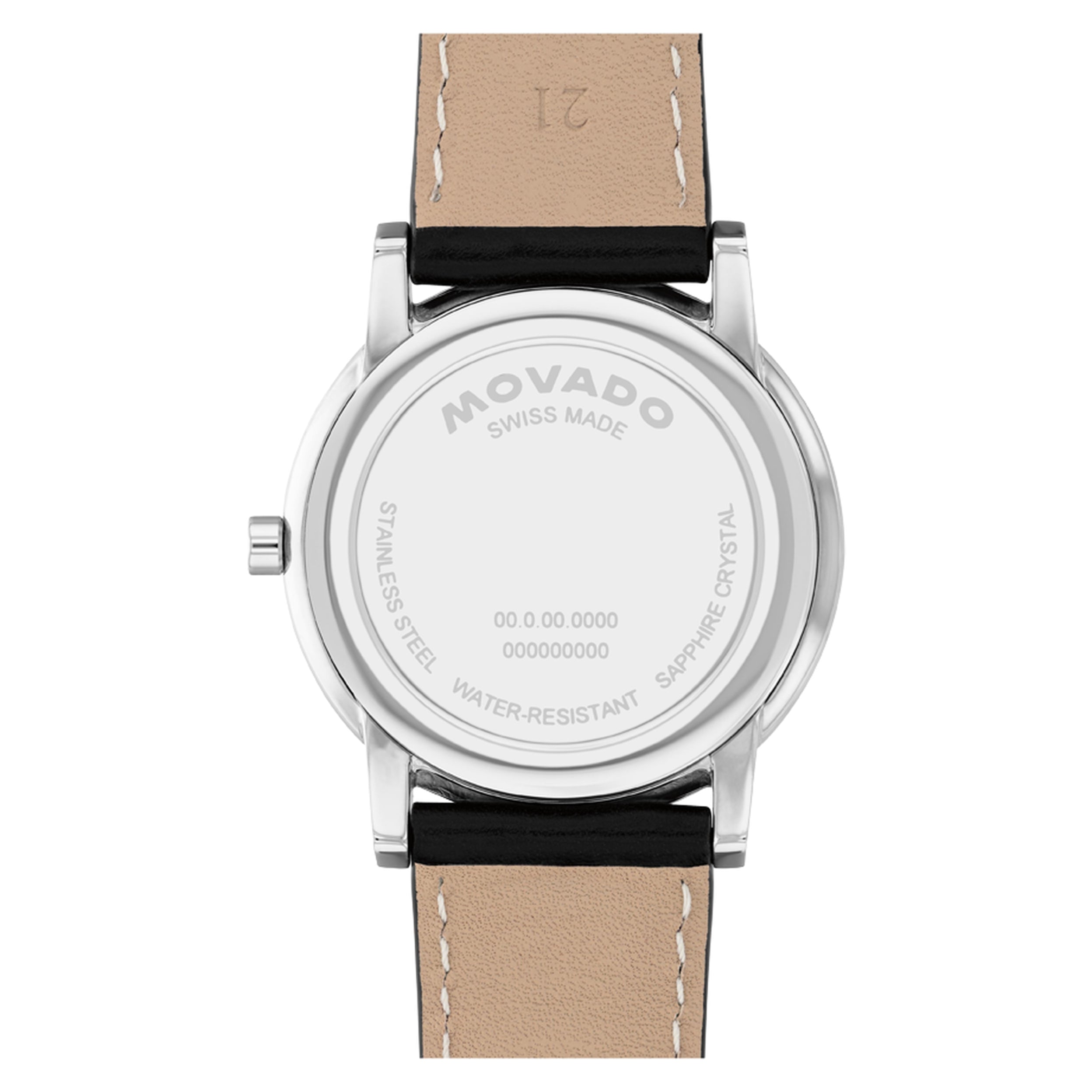 Movado Museum Classic Quartz Grey Dial Rose PVD Leather Unisex's Watch 0607999