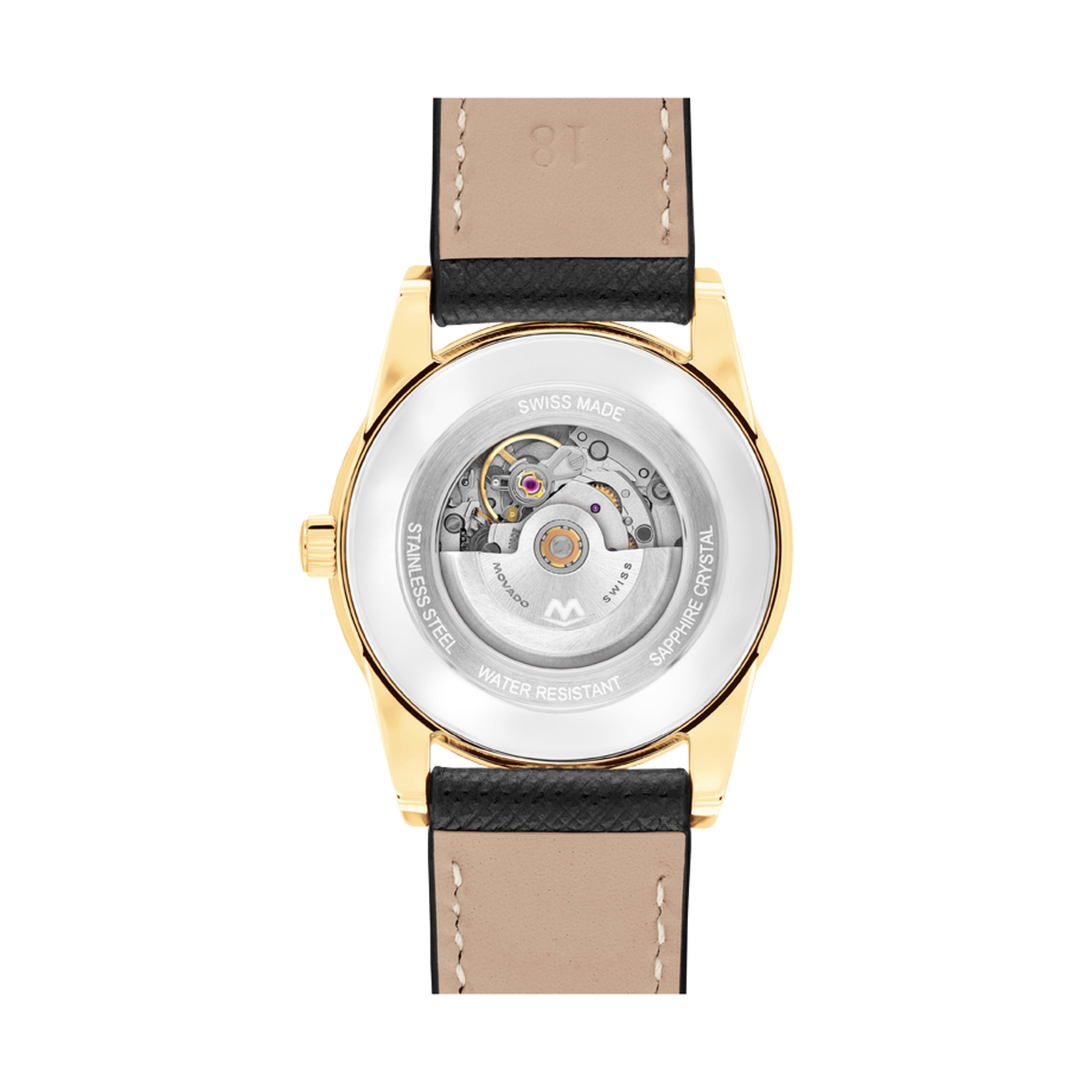 Movado Museum Classic Automatic Warm Grey Dial Leather Strap Women's Watch 0608006