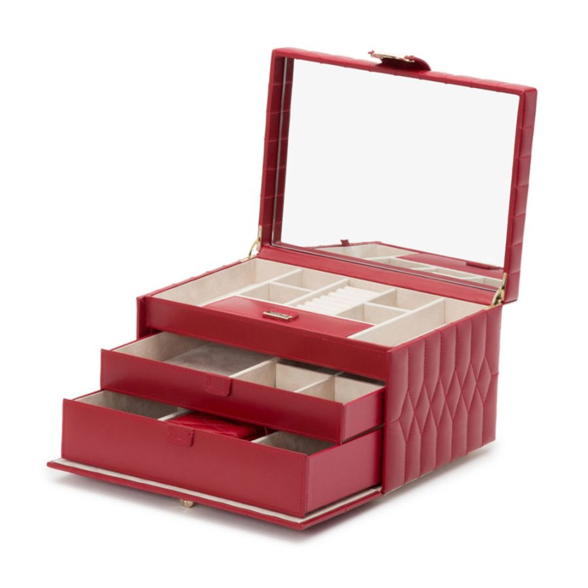 Wolf Caroline Red Medium Jewelry Case 329772