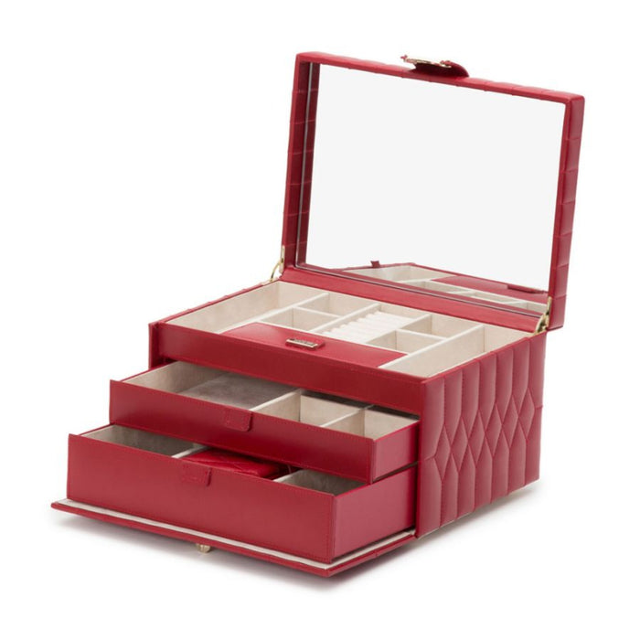 Wolf Caroline Red Medium Jewelry Case 329772
