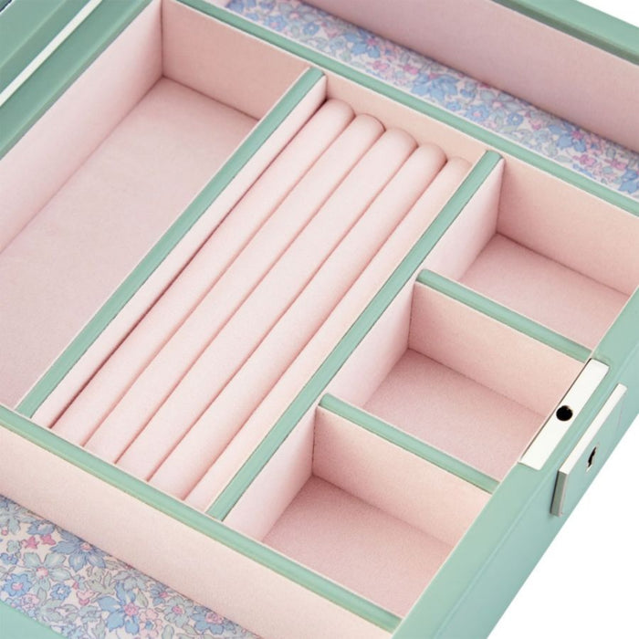 WOLF X LIBERTY Julia Interior Print Medium Jewelry Box - Sage Green 381151