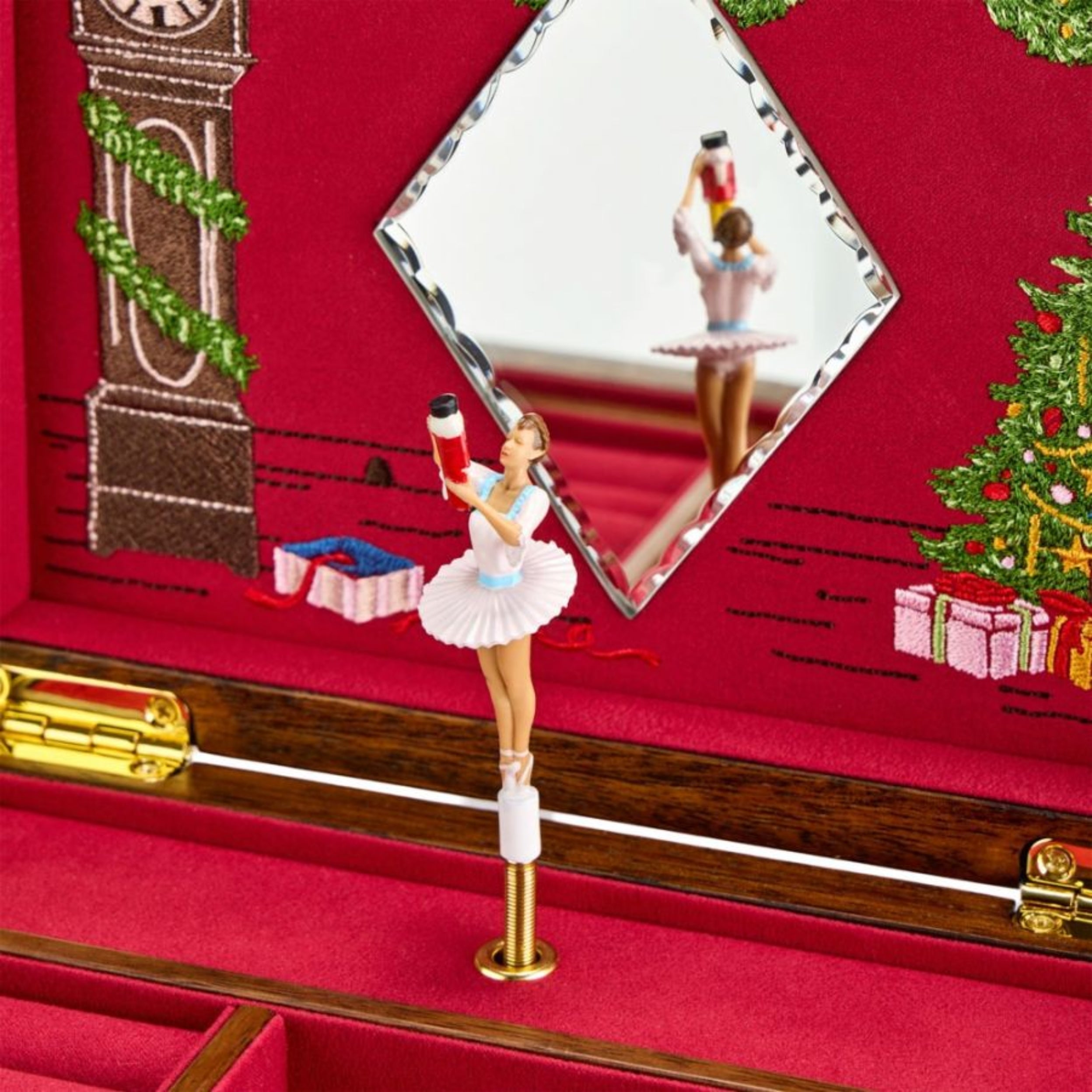 Wolf Ballet Nutcracker Walnut Wood Musical Jewellery Box 190172