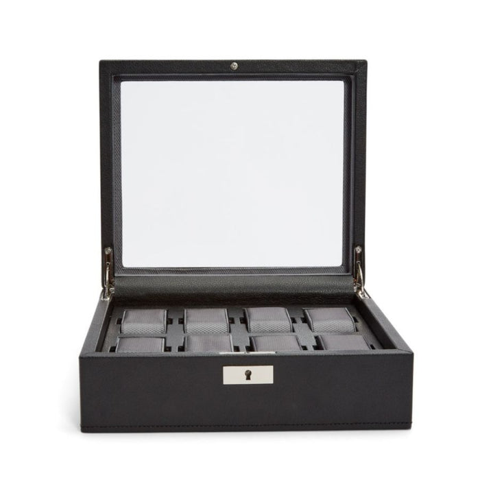 Wolf Classic 8 Piece Black Vegan Leather Watch Box 466002