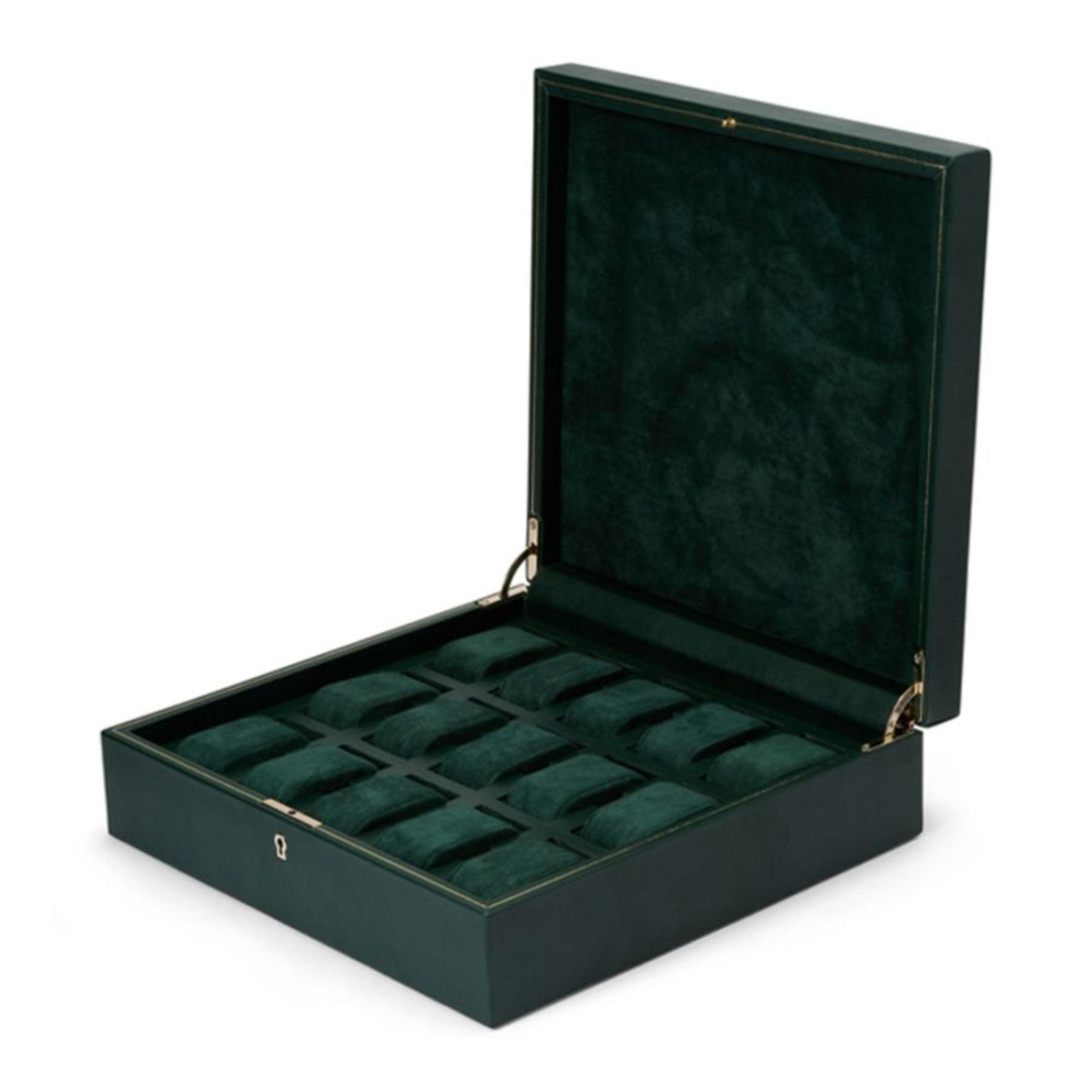 Wolf British Racing Green Vegan Leather 15 Piece Watch Box 793241