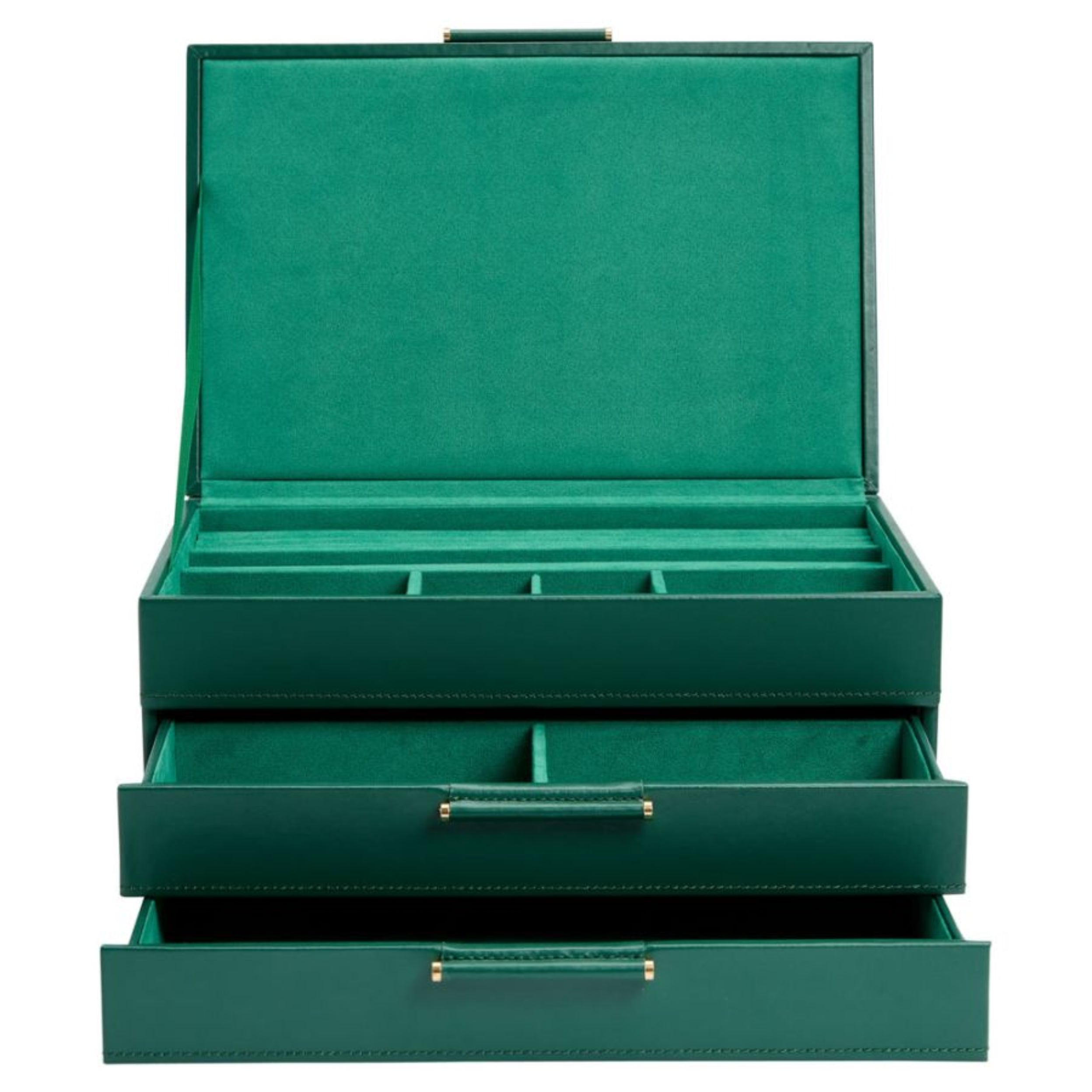 Wolf Sophia Forest Green Jewelry Box with Drawers 392012