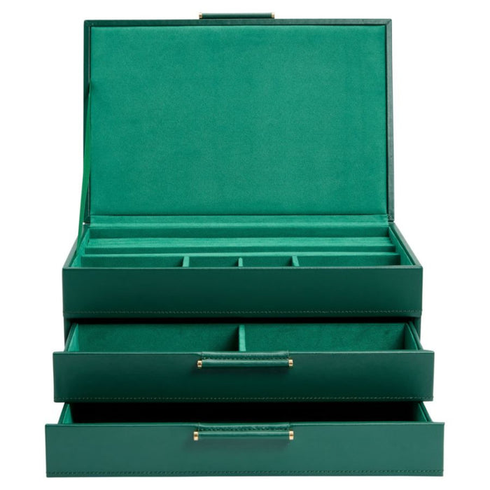 Wolf Sophia Forest Green Jewelry Box with Drawers 392012