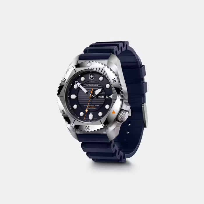 Victorinox Dive Pro Automatic Black Matt Dial With Blue Rubber Strap Men's Watch 241995