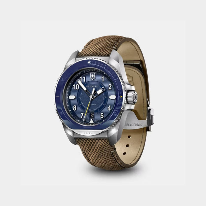 Victorinox Journey 1884 Automatic Matt Blue Dial With Brown Wood Strap Men's Watch 241980.1