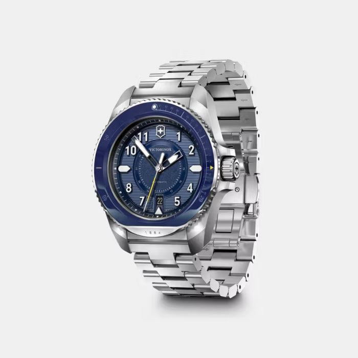 Victorinox Journey 1884 Automatic Matt Blue Dial With Silver Bracelet Men's Watch 242010