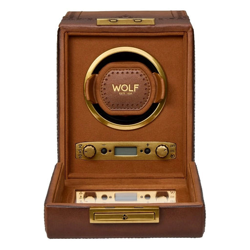 Wolf Burnished Brown Brogue Single Watch Winder 440106_2