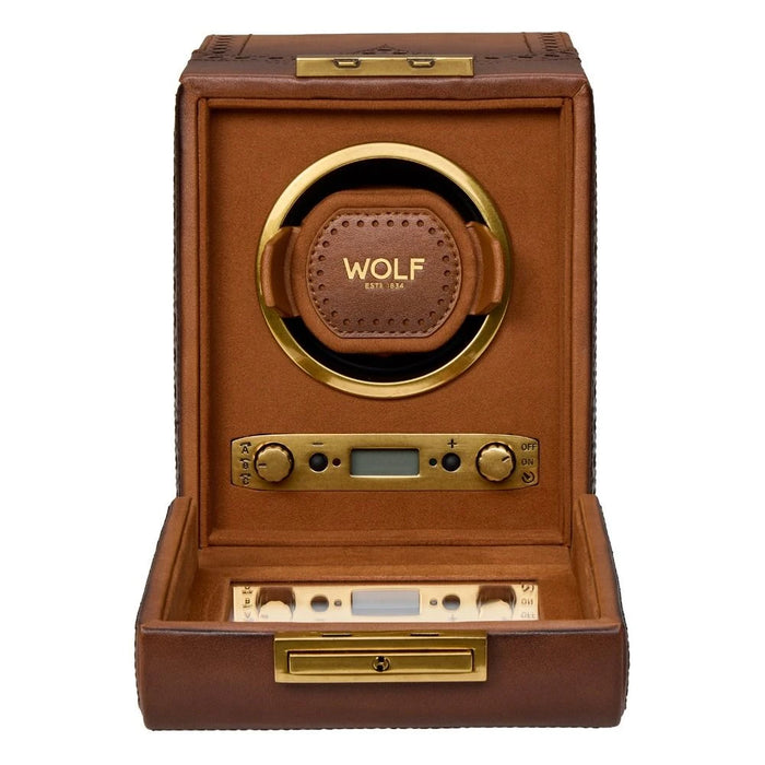 Wolf Burnished Brown Brogue Single Watch Winder 440106_2
