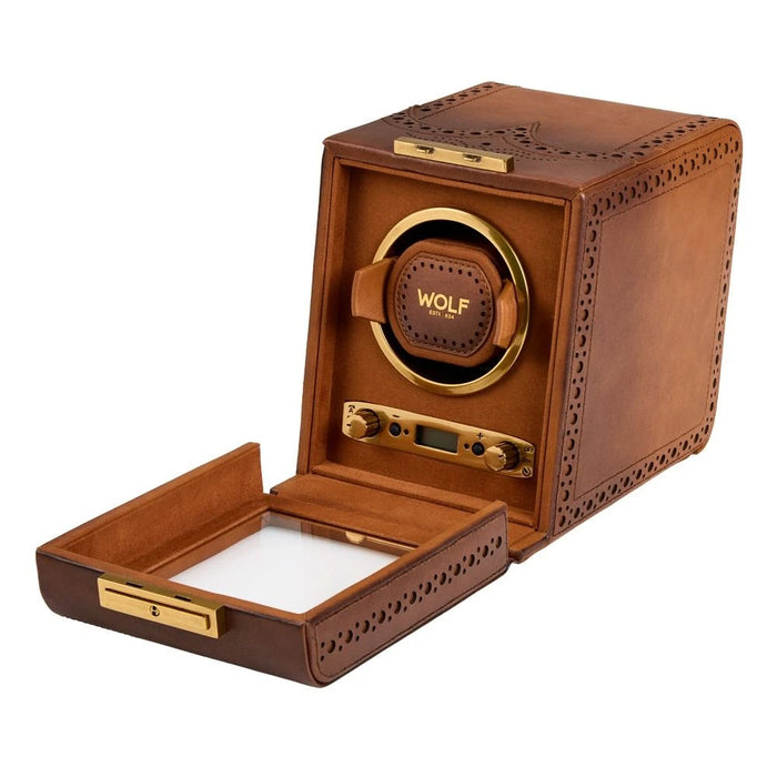 Wolf Burnished Brown Brogue Single Watch Winder 440106_3