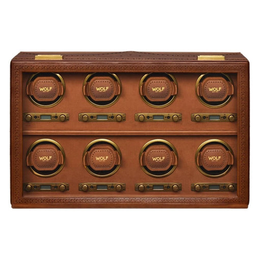 Wolf Burnished Brown Brogue 8 Piece Watch Winder 440806_1