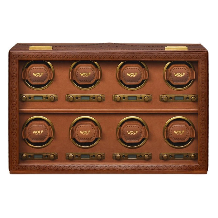 Wolf Burnished Brown Brogue 8 Piece Watch Winder 440806_1
