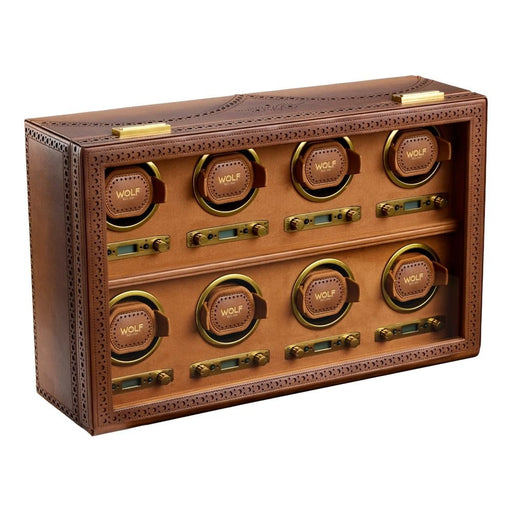 Wolf Burnished Brown Brogue 8 Piece Watch Winder 440806_2