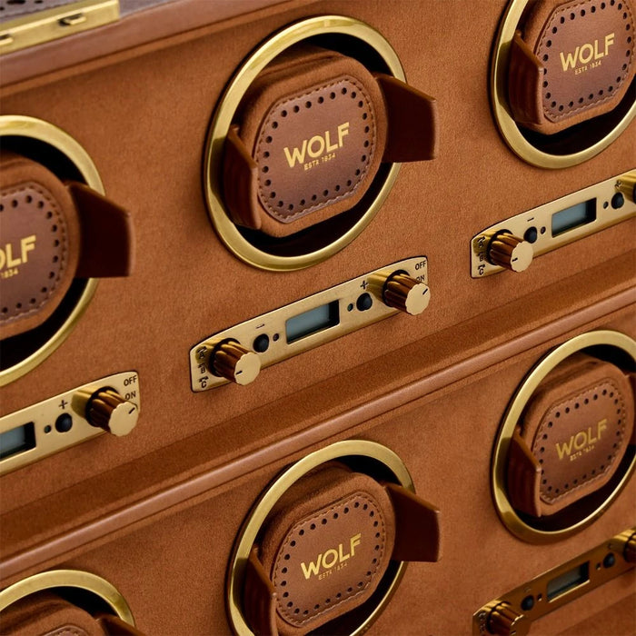 Wolf Burnished Brown Brogue 8 Piece Watch Winder 440806_4