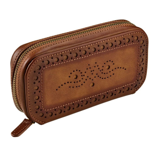 Wolf Burnished Brown Brogue 2 Piece Watch Zip Case 443406_2