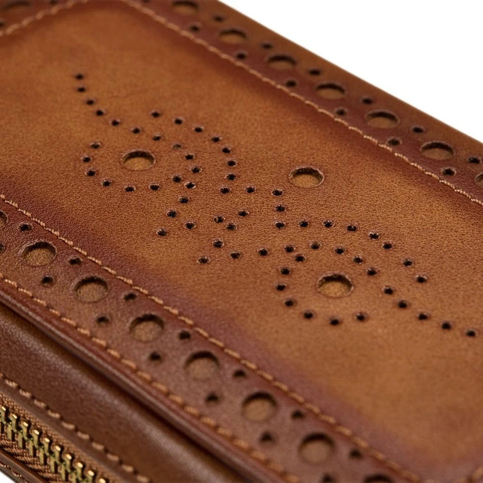Wolf Burnished Brown Brogue 2 Piece Watch Zip Case 443406_6