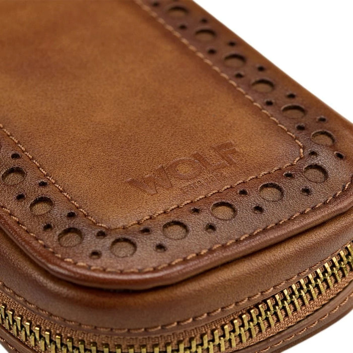 Wolf Burnished Brown Brogue 2 Piece Watch Zip Case 443406_7