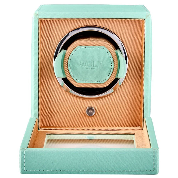 Wolf Cub Single Watch Winder with Cover Seltzer Mint/Peach 461125_4
