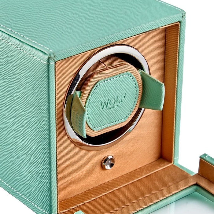 Wolf Cub Single Watch Winder with Cover Seltzer Mint/Peach 461125_5