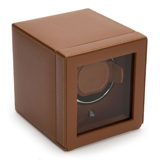 Wolf Cub Single Watch Winder with Cover Cognac 461127_2