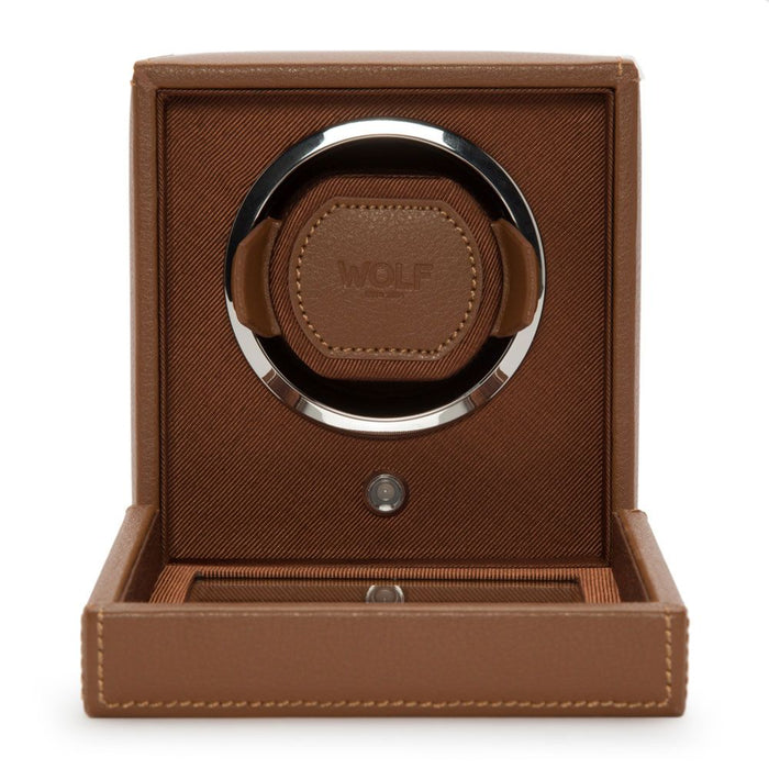 Wolf Cub Single Watch Winder with Cover Cognac 461127_3