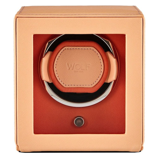 Wolf Cub Single Watch Winder with Cover Seltzer Peach/Orange 461162_1
