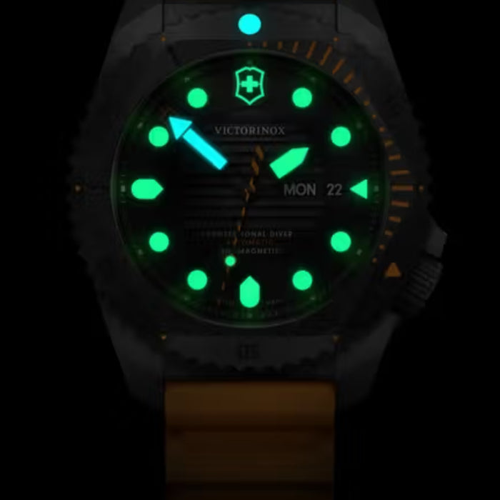 Victorinox Dive Pro Automatic Matt Black Dial With Orange Rubber Strap Men's Watch 241996