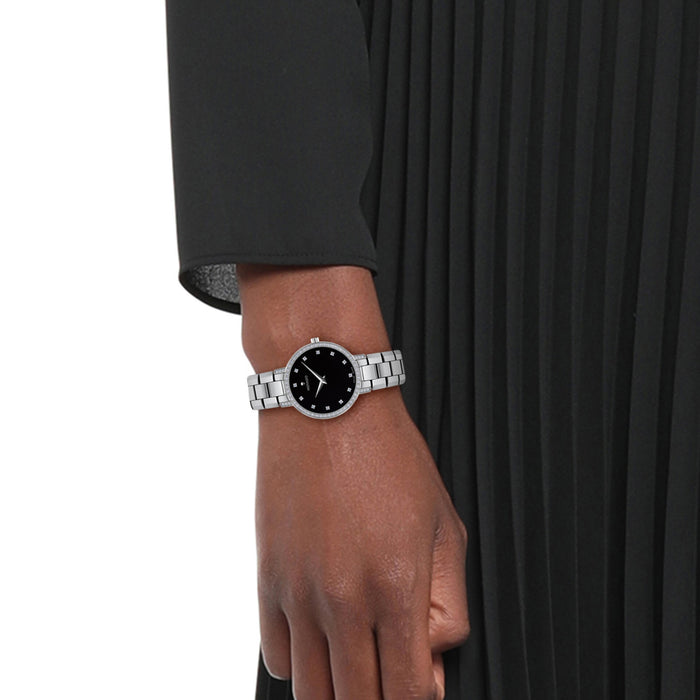 Movado Faceto Black Dial With Diamond Quartz Women's Watch 0607484