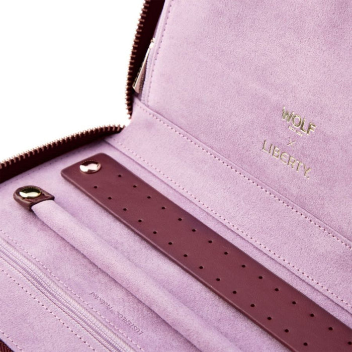 WOLF X LIBERTY All Over Ianthe Burgundy Travel Jewelry Portfolio 381427
