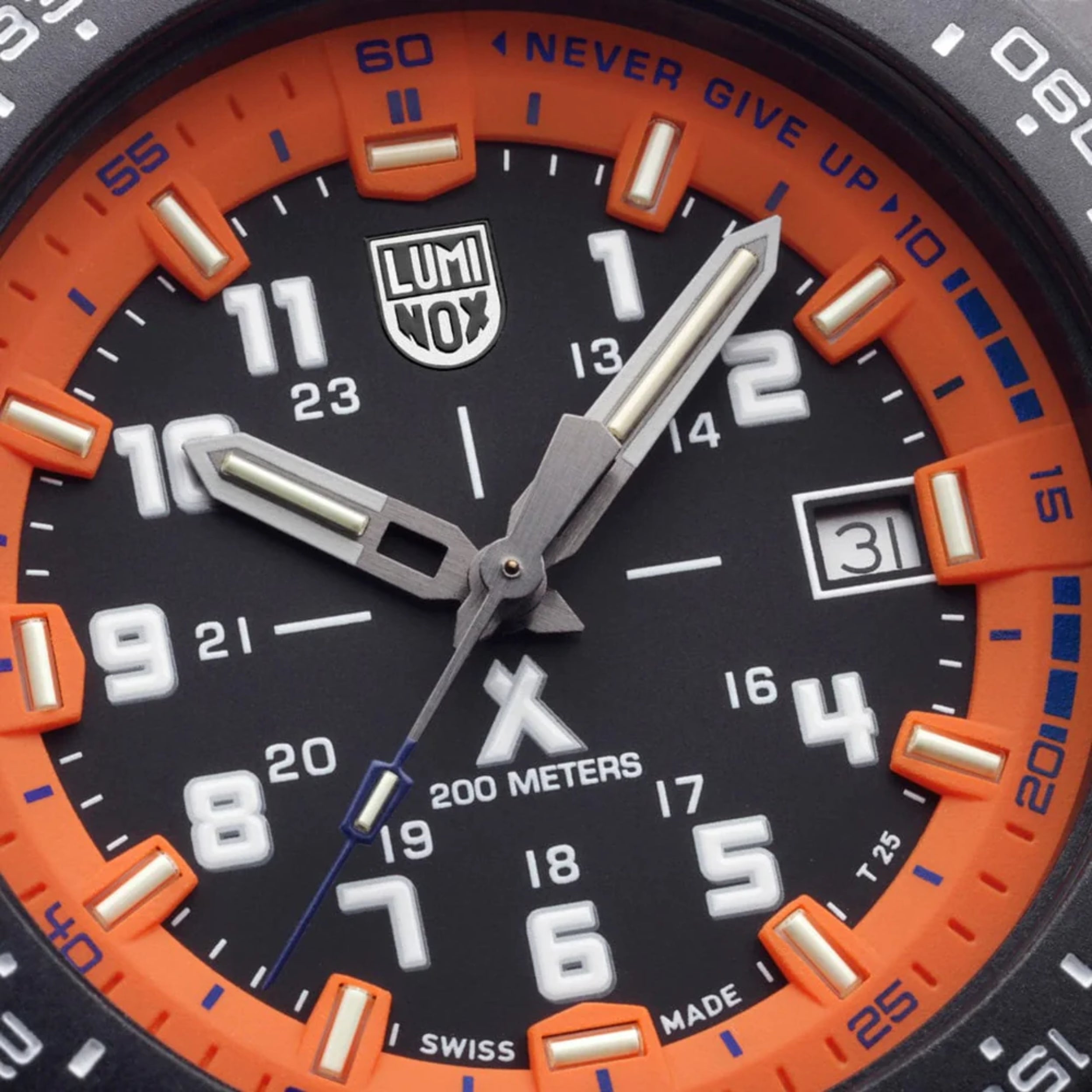 Luminox Bear Grylls Survival Mountain 43mm Lightweight Black Dial With Orange Crown Men's Watch XB.3739