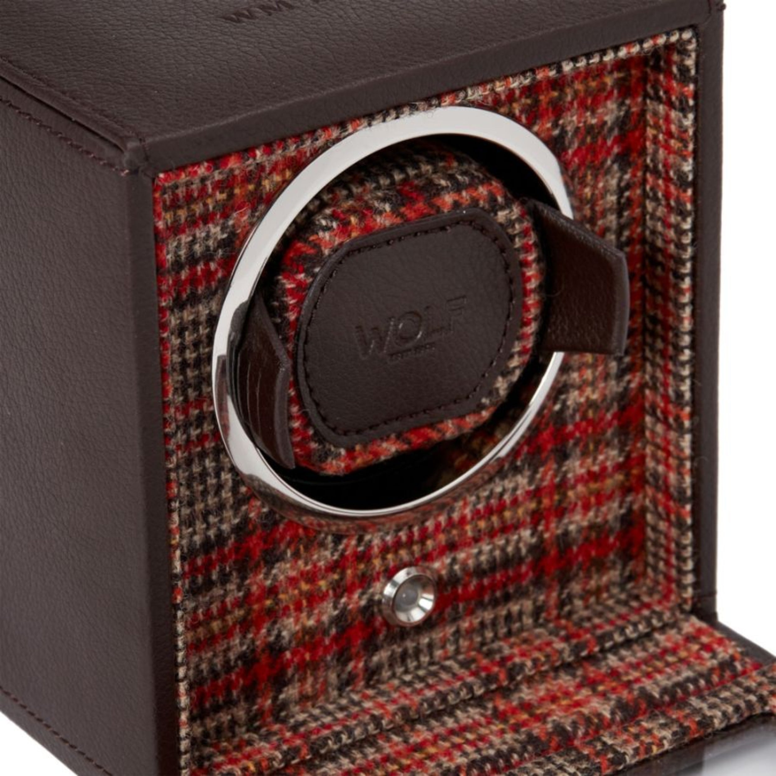Wolf WM Brown Negroni Tweed Lining Single Watch Winder 800670