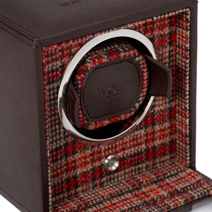 Wolf WM Brown Negroni Tweed Lining Single Watch Winder 800670