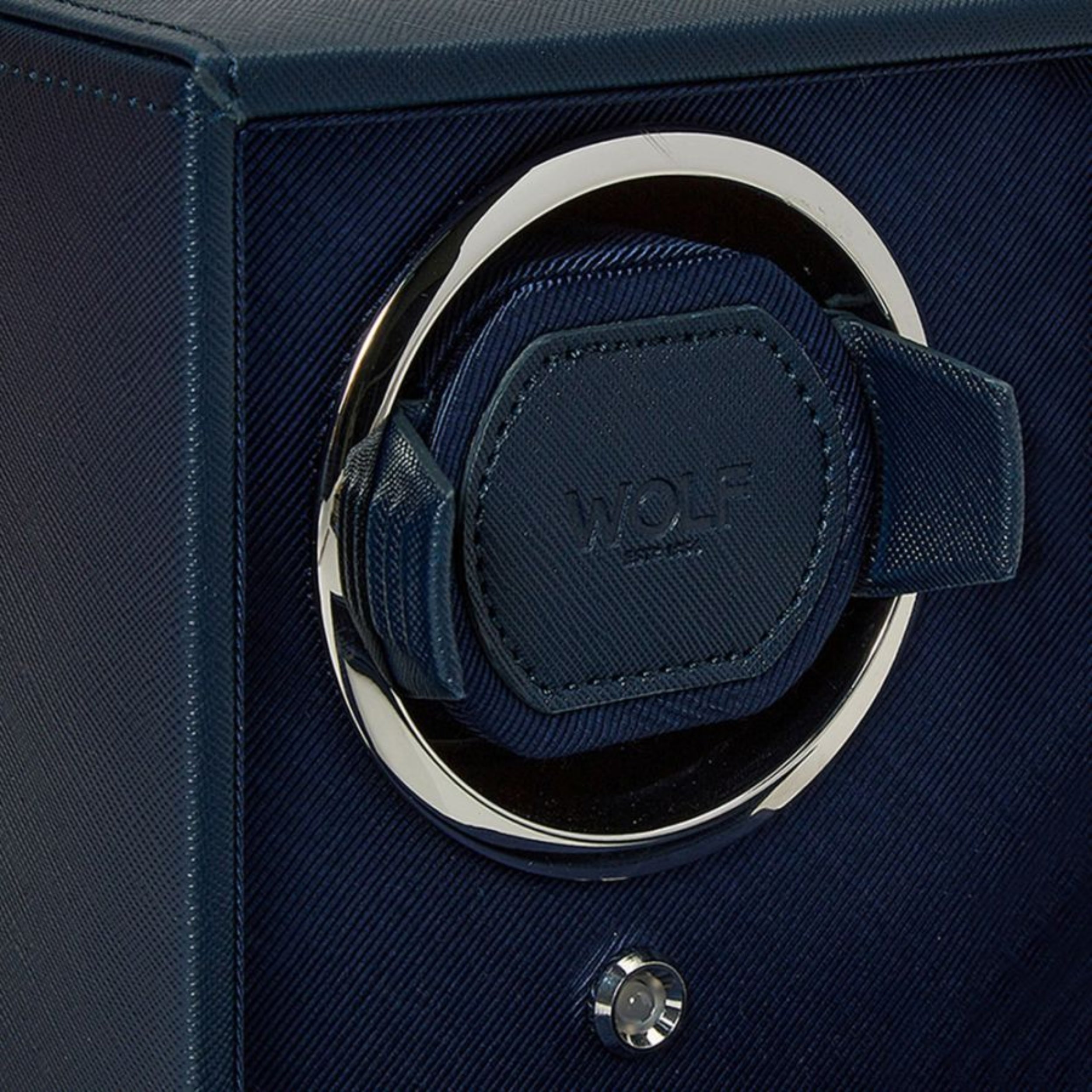 Wolf Cub Navy Double Watch Winder with Cover 461217