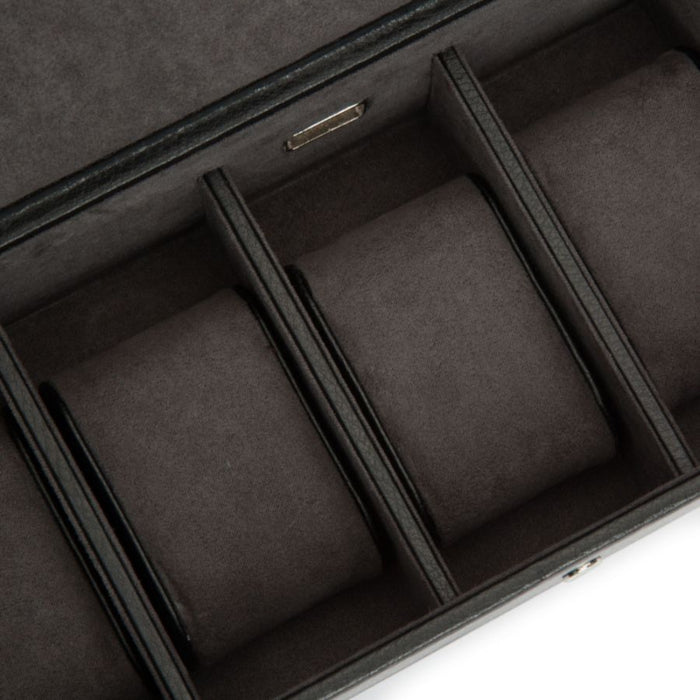 Wolf Blake 5 Piece Blake Black/Grey Leather Watch Box 305502