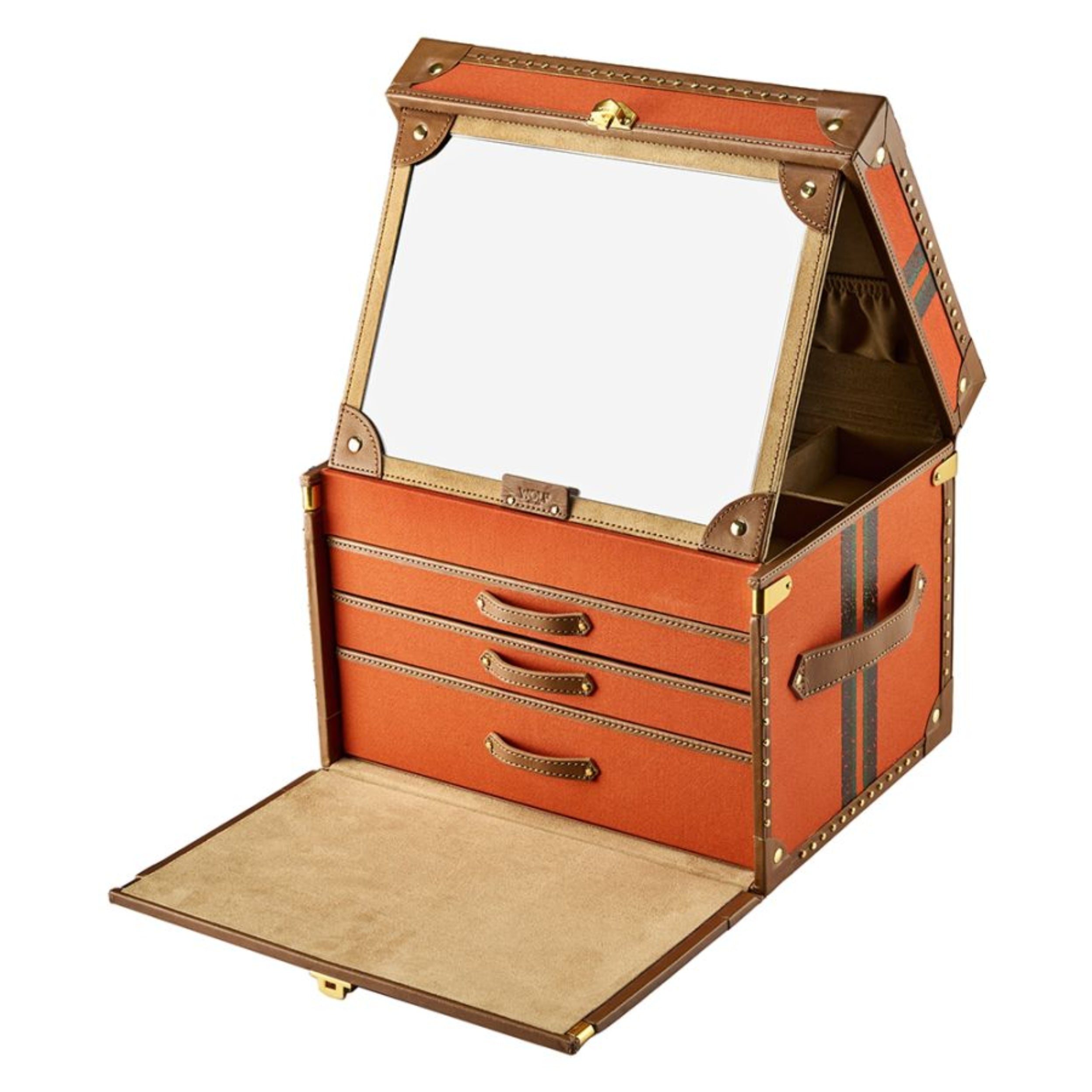 Wolf Ida Trunk Orange Jewelry Box 190039