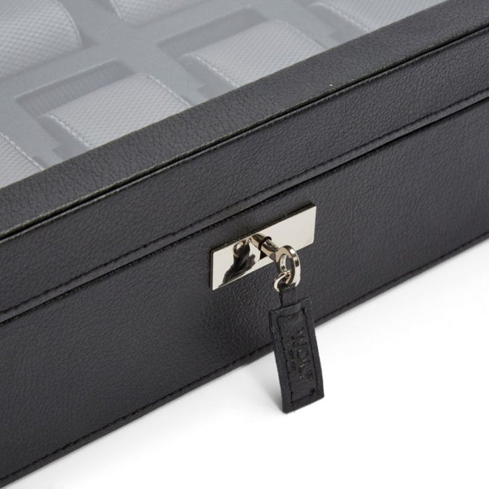 Wolf Classic 10 Piece Black Vegan Leather Watch Box 466102